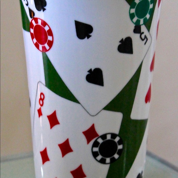 222 FIFTH PLAYING CARDS TALL LATTE MUG PORCELAIN - Picture 3 of 5